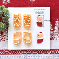 Cat in Christmas Stocking Polymer Clay Cutter Set