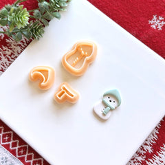 Cute Snowman with Beanie Clay Cutter Set