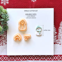 Cute Snowman with Beanie Polymer Clay Cutter Set