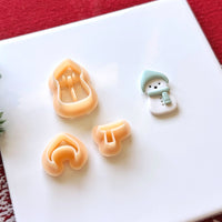 Cute Snowman with Beanie Polymer Clay Cutter Set