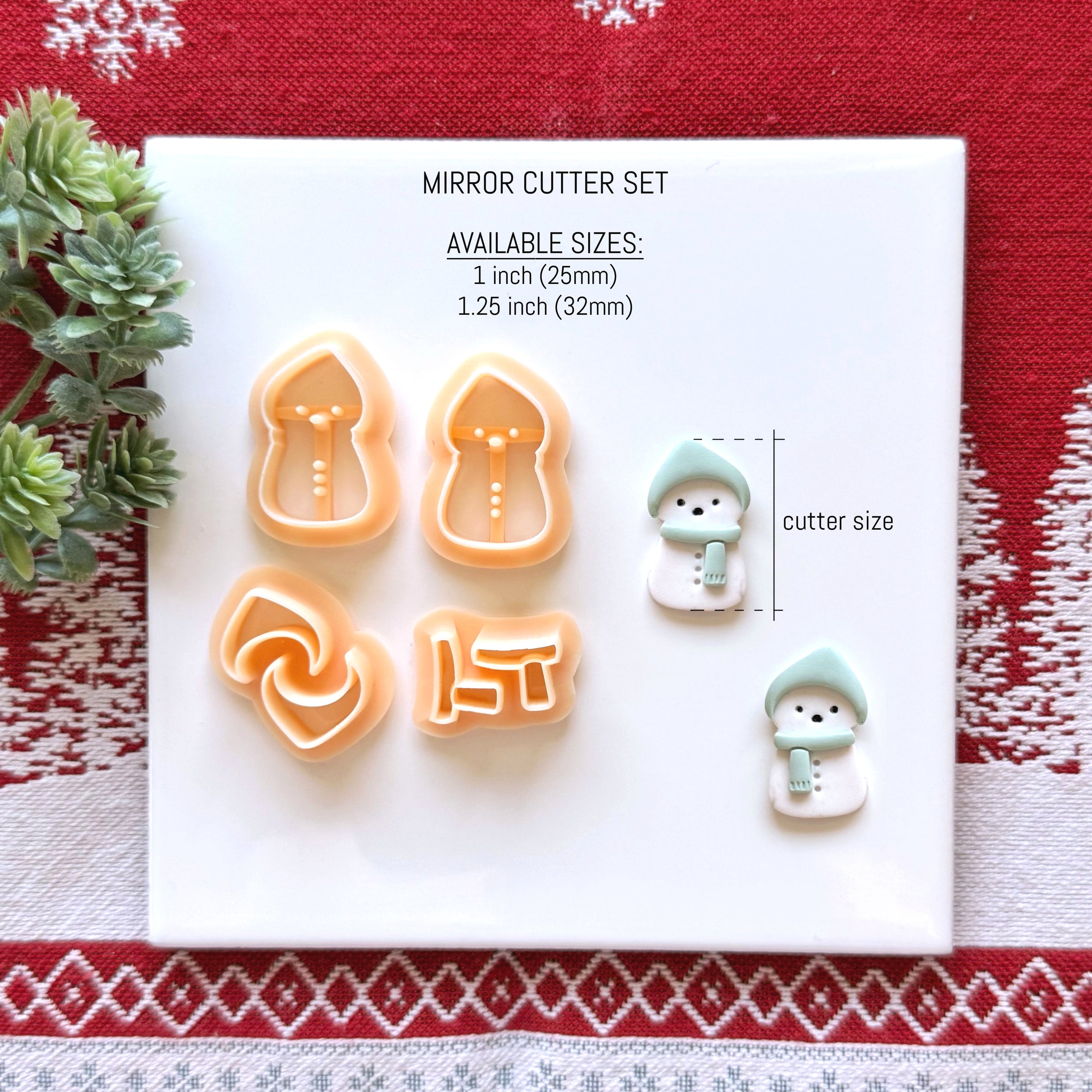 Cute Snowman with Beanie Polymer Clay Cutter Set