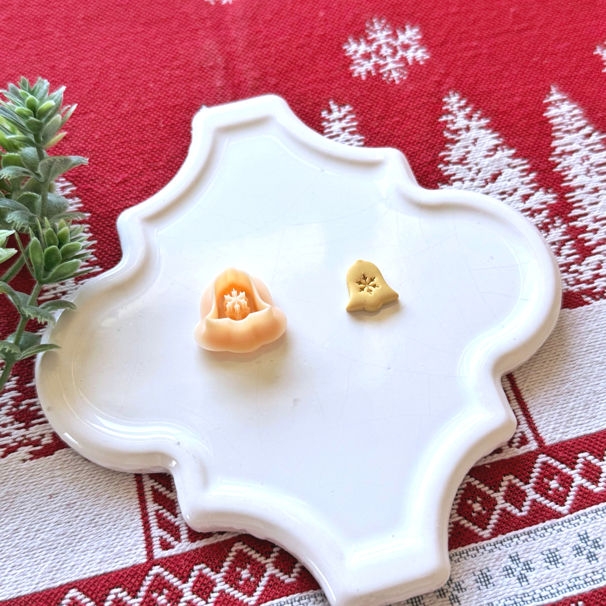 Holiday Bell with Snowflake Polymer Clay Cutter