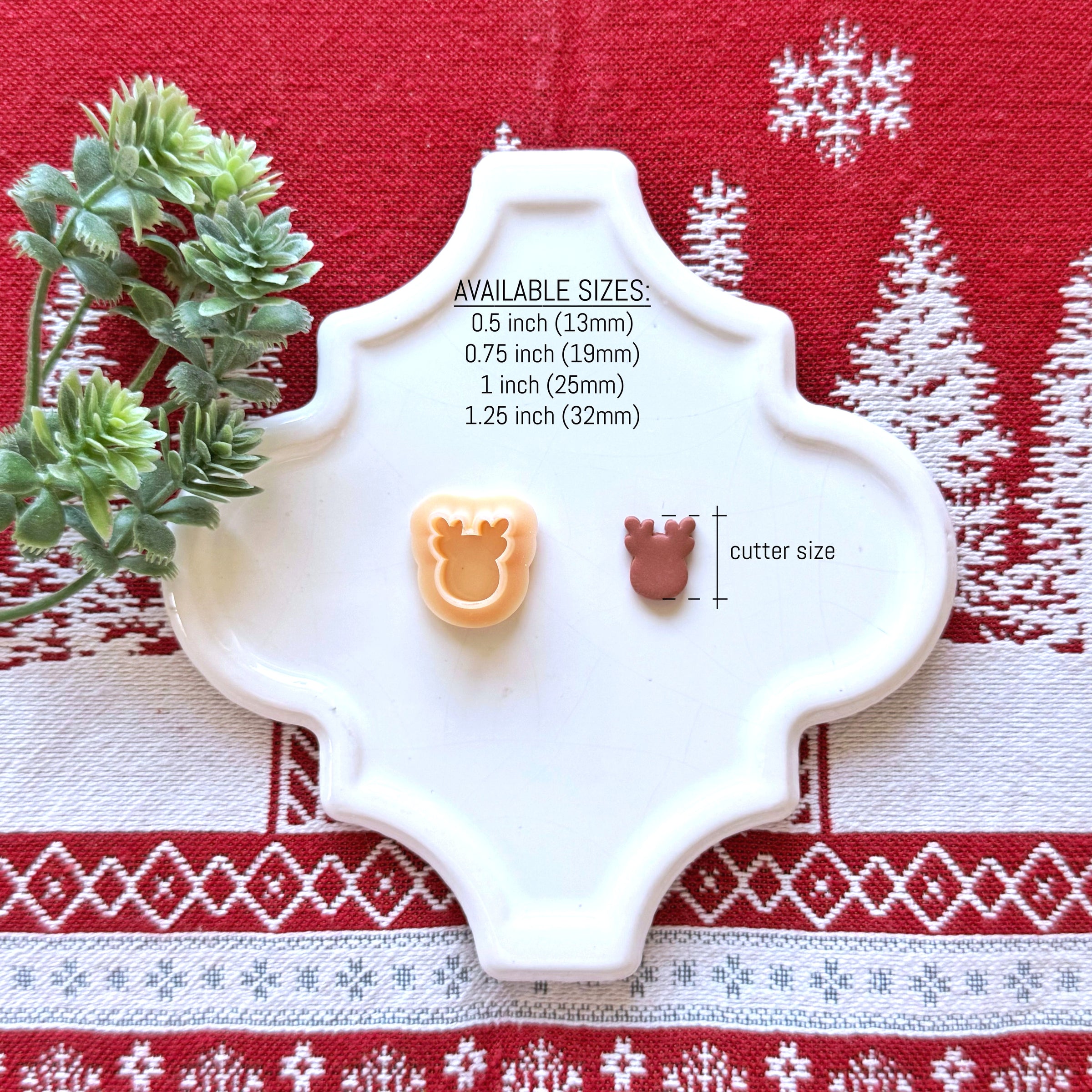 Reindeer Head Polymer Clay Cutter