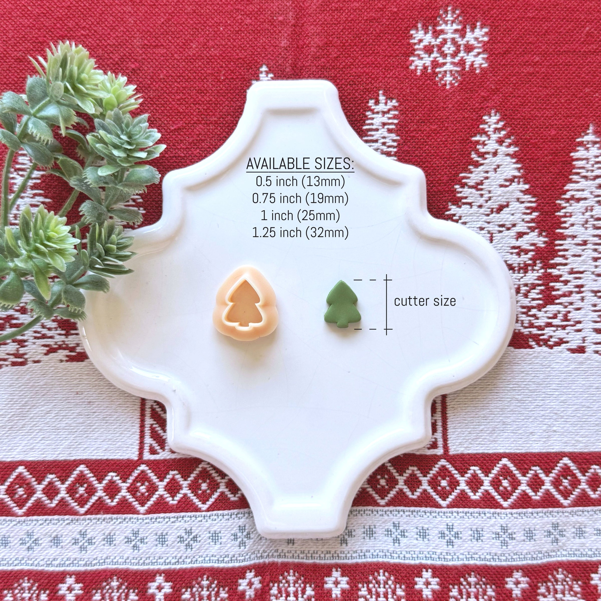 Minimalist Christmas Tree Polymer Clay Cutter