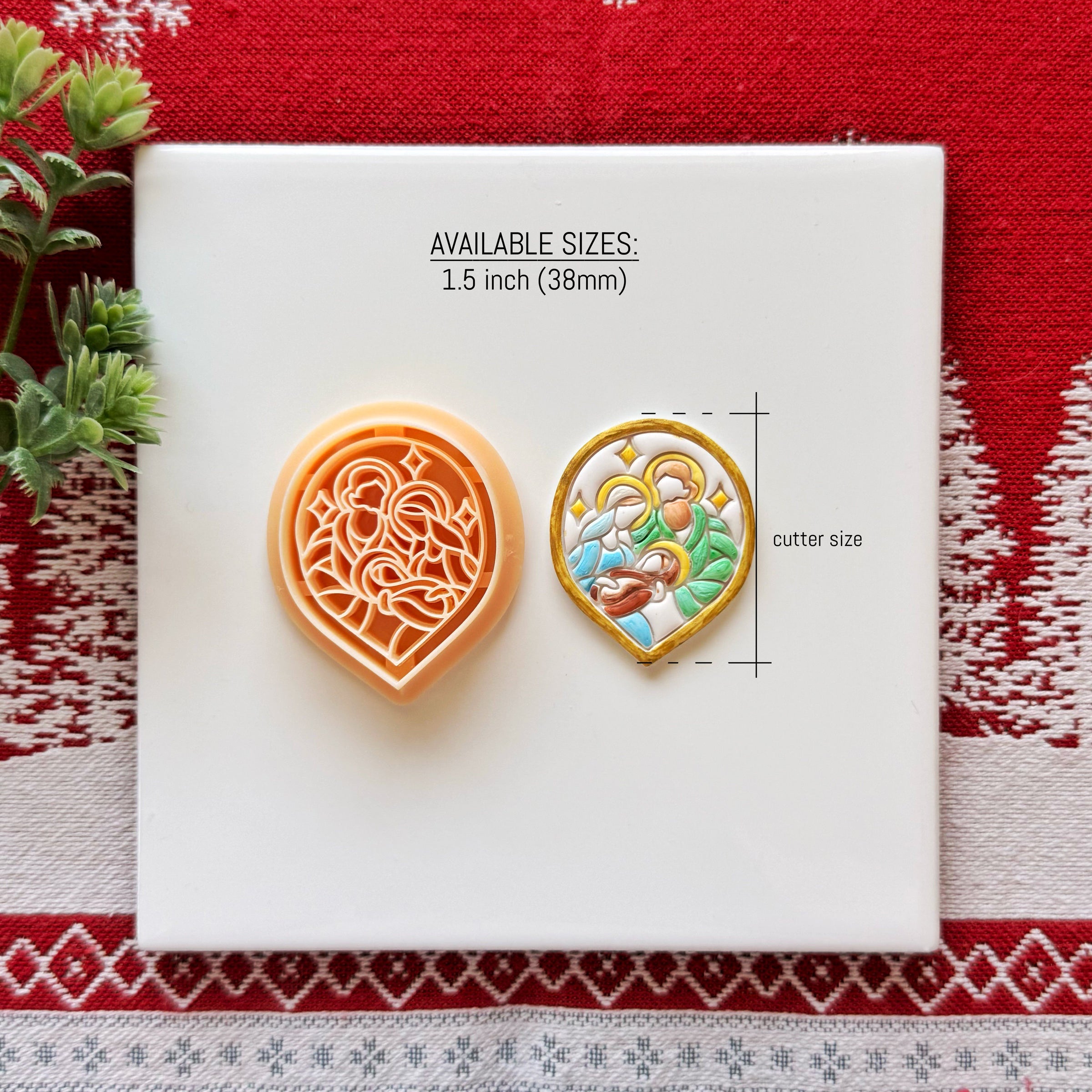 Stained Glass Nativity Polymer Clay Cutter