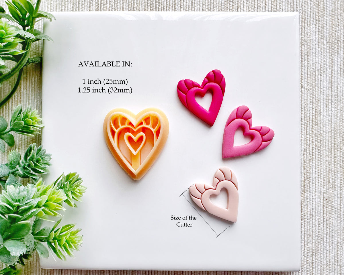 Lined Cutout Heart Clay Cutter / Valentine's Day 2024