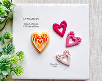 Lined Cutout Heart Clay Cutter / Valentine's Day 2024