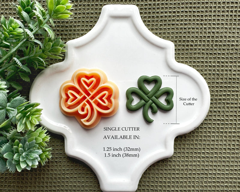 Cutout Clover Knot Clay Cutter / St Patrick 2024