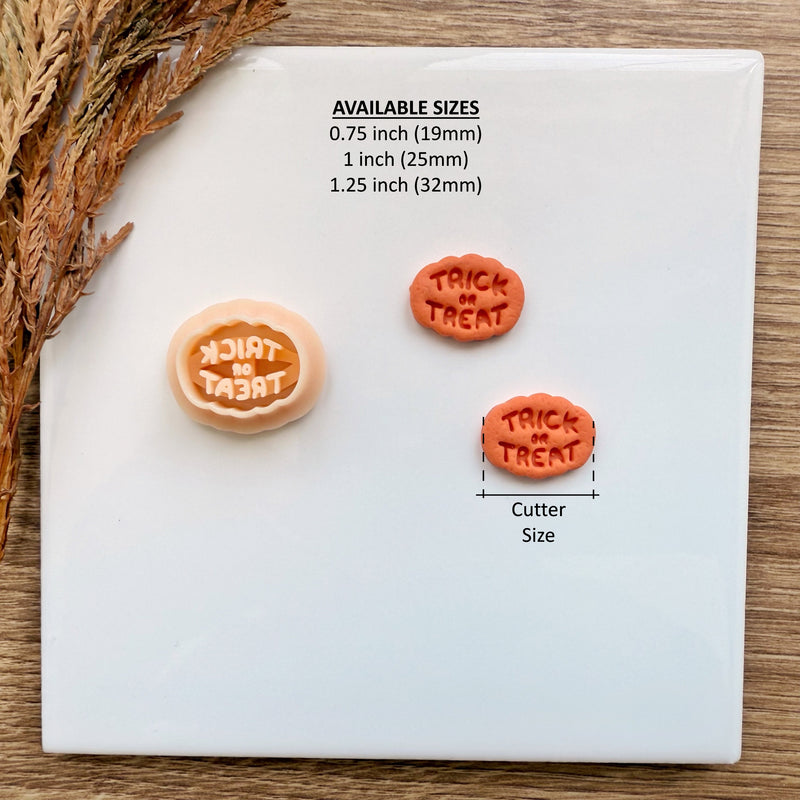 Trick or Treat Pumpkin Clay Cutter | Halloween 2025 Earring Tool | 3 Sizes