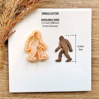 Bigfoot Clay Cutter | Cryptid Sasquatch Earring Tool | Fall Halloween 2025 | Optional Mirror | 2 Sizes