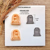 RIP Tombstone Clay Cutter | Halloween 2025 Gravestone Earring Tool | Optional Mirror | 2 Sizes