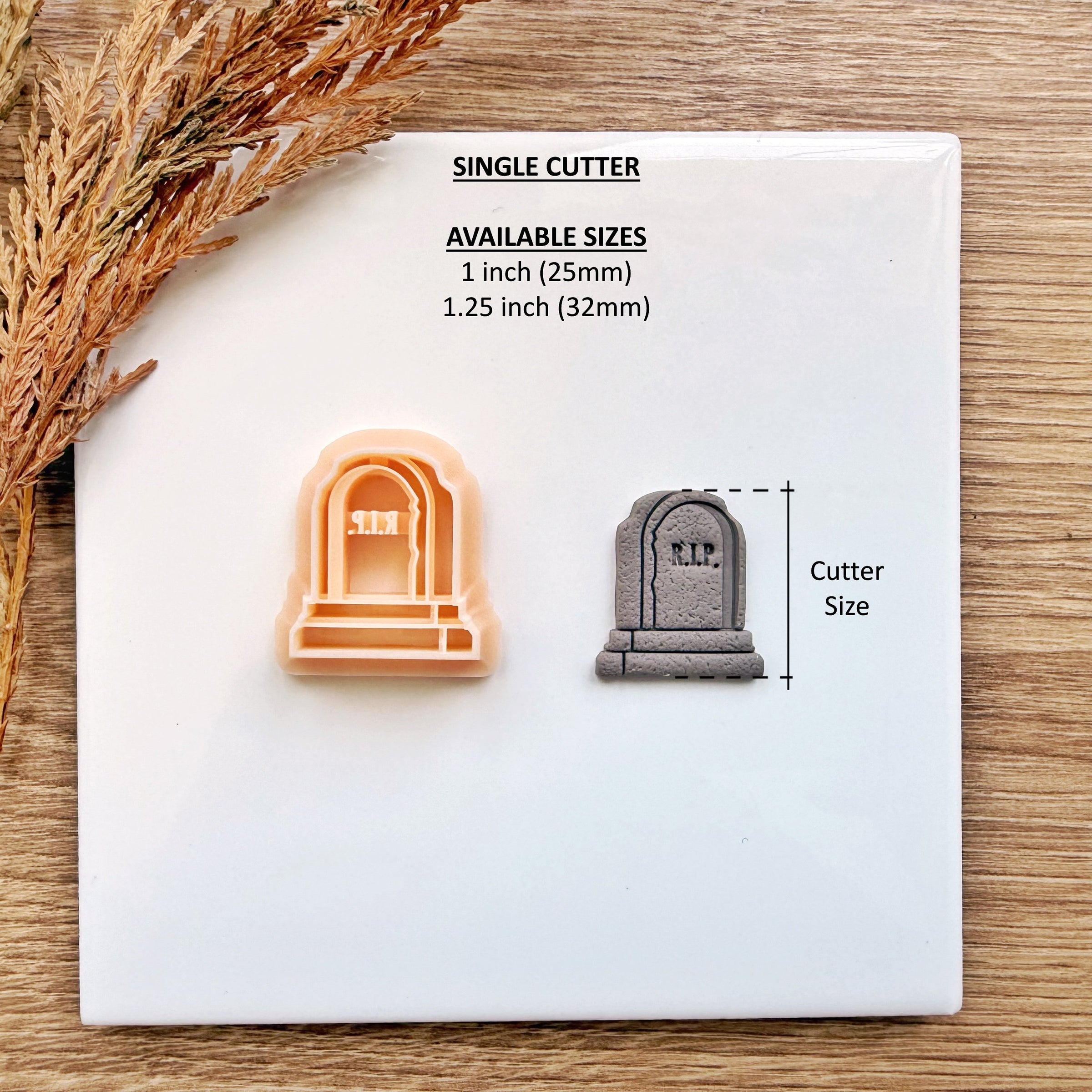 RIP Tombstone Clay Cutter | Halloween 2025 Gravestone Earring Tool | Optional Mirror | 2 Sizes