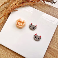 Devil Cat Clay Cutter | Fall & Halloween 2025 Mischief Earring Tool | 4 Sizes