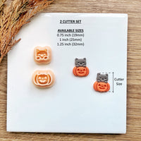 Cat in Pumpkin Clay Cutter Set | 2 Piece Halloween & Fall 2025 Earring Tool