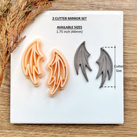 Bat Wing Clay Cutter | 1.75 inch Earring Cutter | Optional Mirror | Gothic Halloween Earring Tool | Fall Halloween 2025