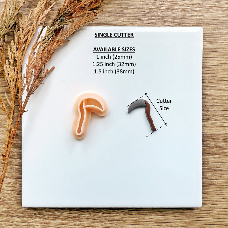 Scythe Clay Cutter | Halloween 2025 Grim Earring Tool | Optional Mirror | 3 Sizes