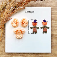 Scarecrow Clay Cutter Set | 3-Piece Fall Halloween 2025 Polymer Clay Tool