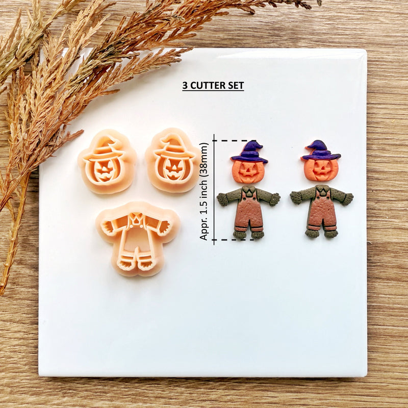 Scarecrow Clay Cutter Set | 3-Piece Fall Halloween 2025 Polymer Clay Tool