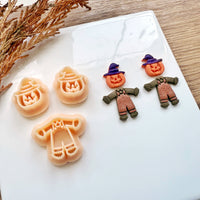 Scarecrow Clay Cutter Set | 3-Piece Fall Halloween 2025 Polymer Clay Tool