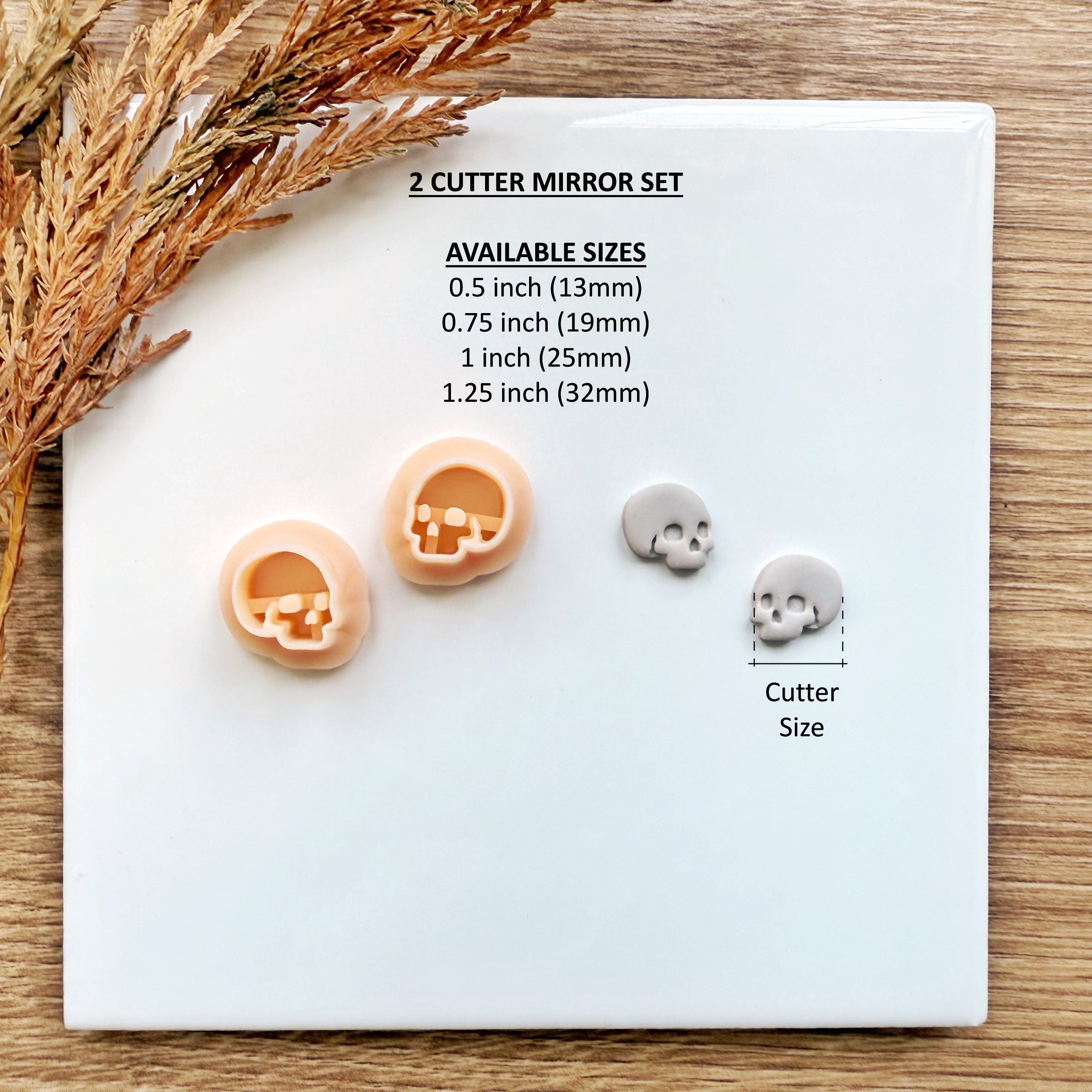 Side View Skull Clay Cutter | Halloween 2025 Earring Tool | Optional Mirror Set