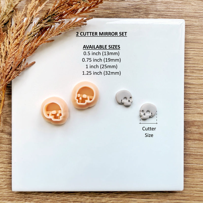 Side View Skull Clay Cutter | Halloween 2025 Earring Tool | Optional Mirror Set