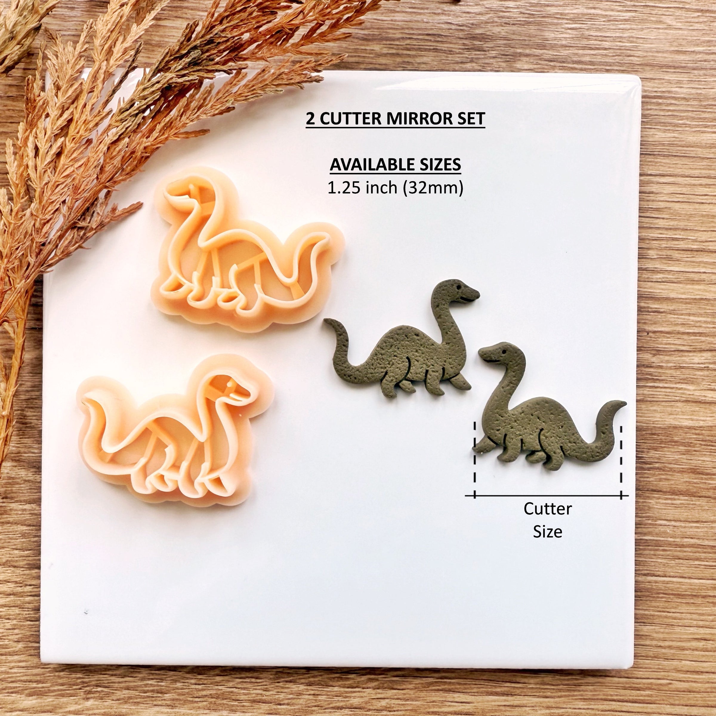 Loch Ness Monster Clay Cutter | 1.25 Inch Polymer Clay Earring Tool | Cryptid Halloween Fall 2025 | Optional Mirror