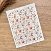 Woodland Creatures Polymer Clay Transfer Sheet – Fox, Squirrel & Fall Leaves Pattern (3.9"x5")