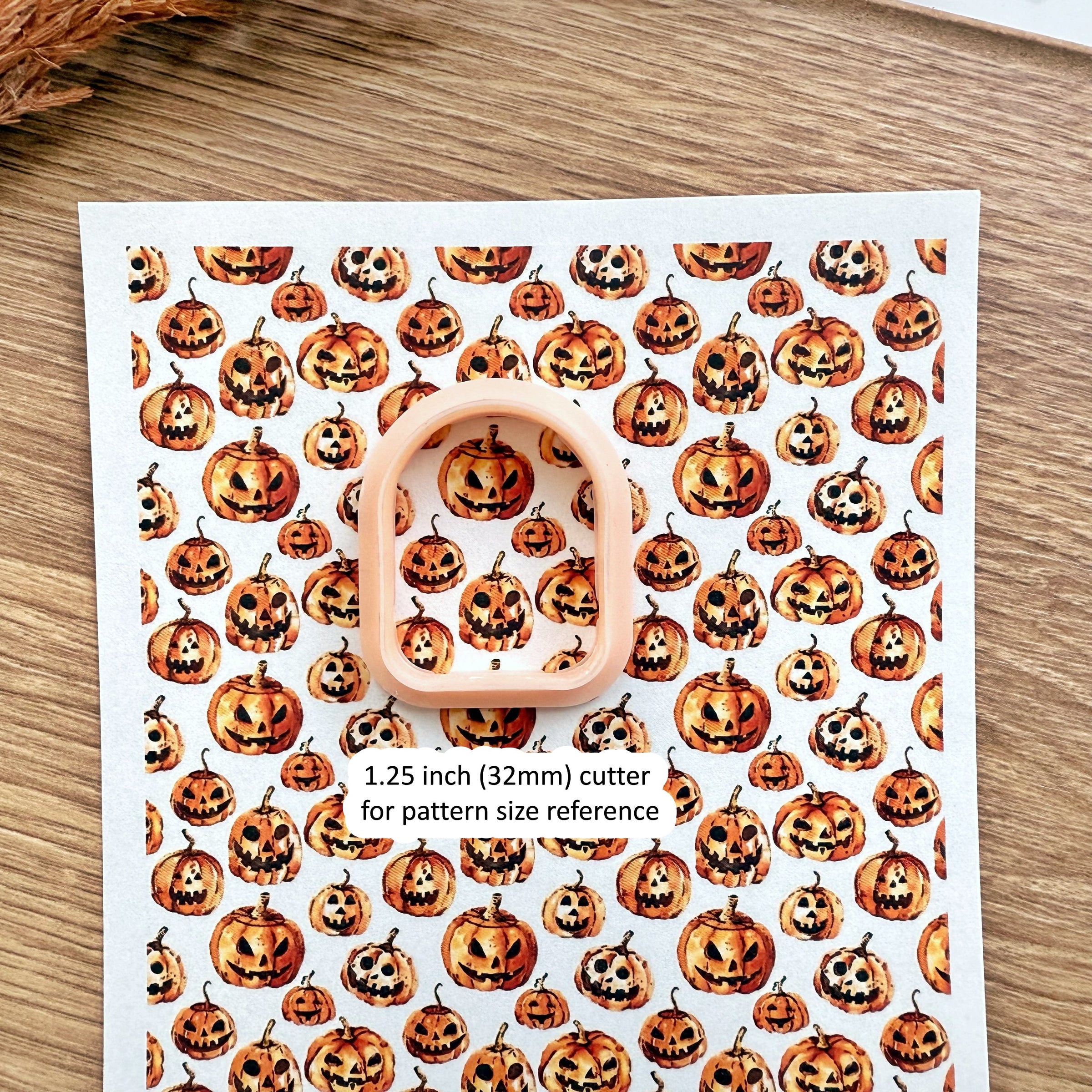 Jack-o'-Lantern Polymer Clay Transfer Sheet – Halloween Pumpkin Faces Design