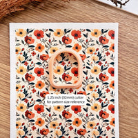 Autumn Florals Polymer Clay Transfer Sheet – Fall Floral Pattern for Earrings & Jewelry