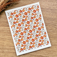 Pumpkin Patch Polymer Clay Transfer Sheet – Orange & White Fall Pumpkins (3.9"x5")