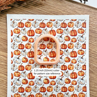 Pumpkin Patch Polymer Clay Transfer Sheet – Orange & White Fall Pumpkins (3.9"x5")