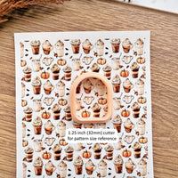 Pumpkin Spice Latte Polymer Clay Transfer Sheet – Fall Coffee Theme for Cozy Autumn Earrings