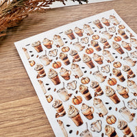 Pumpkin Spice Latte Polymer Clay Transfer Sheet – Fall Coffee Theme for Cozy Autumn Earrings