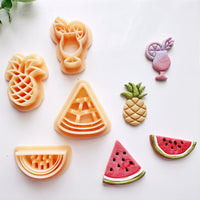 Fruit Clay Cutter Set – Pineapple, Watermelon & Cocktail Summer Polymer Clay Cutters