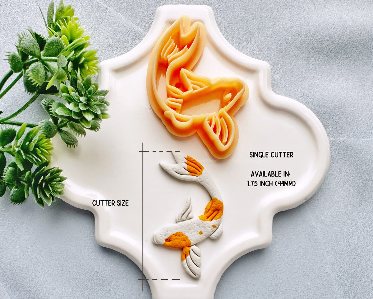 Koi Fish Clay Cutter – Japanese-Inspired Polymer Clay Cutter for Earrings & Crafts