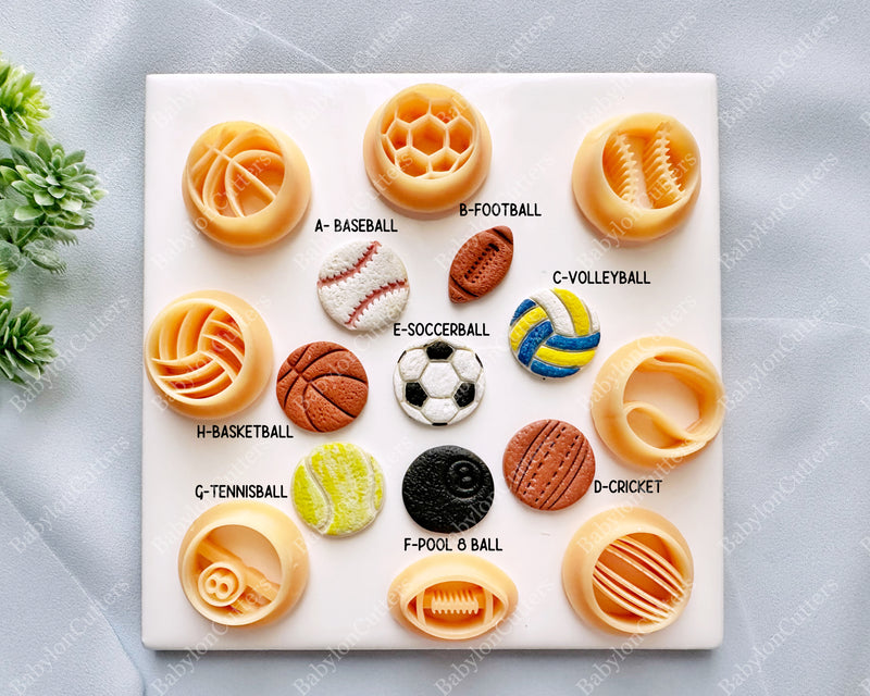 Sports Ball Clay Cutter Set – Football, Basketball & More Polymer Clay Cutters