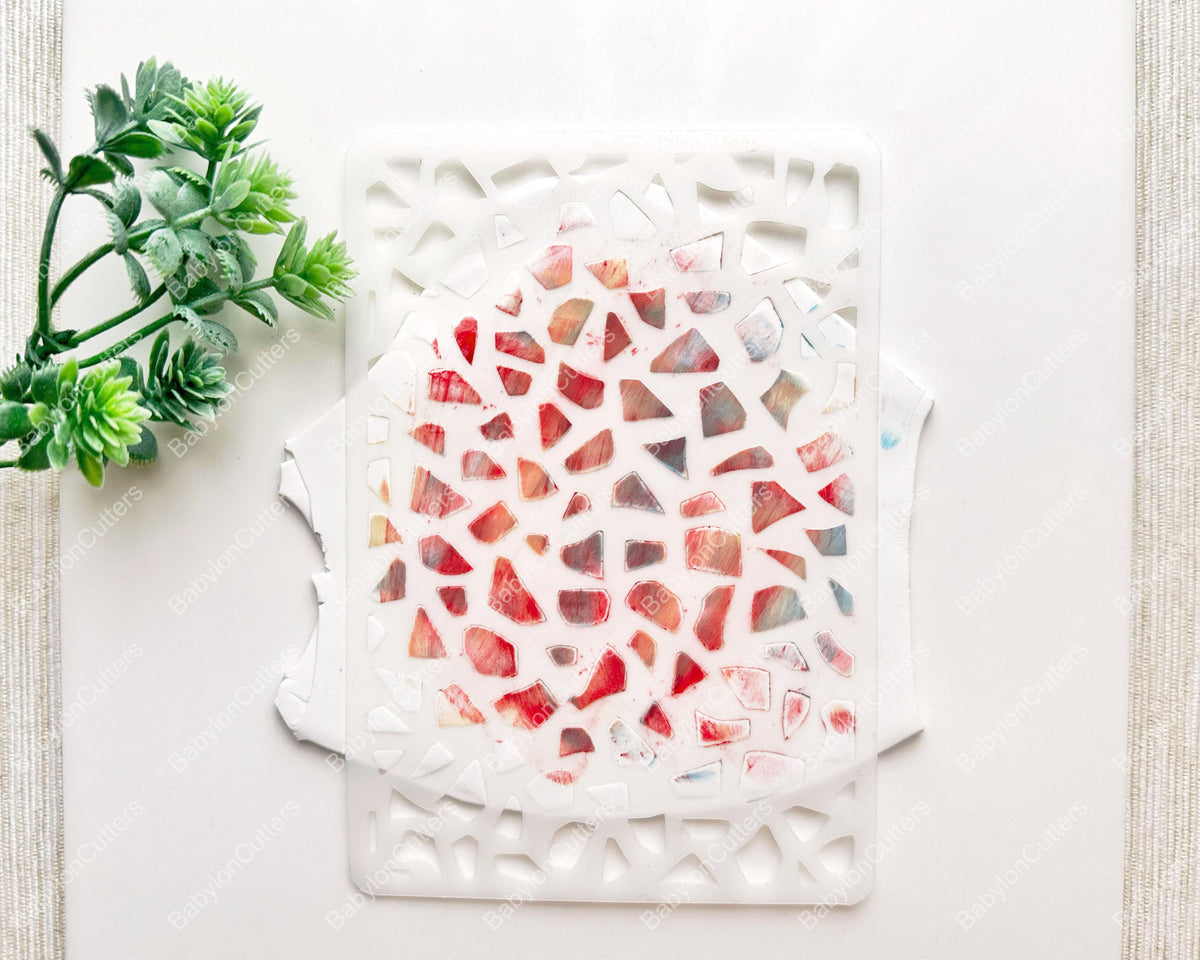 Terrazzo Pebbles Clay Stencil