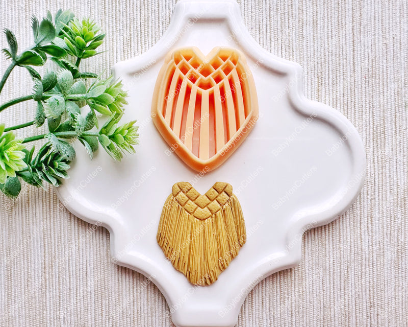 Macrame V-Shaped Clay Cutter – Boho Polymer Clay Cutter for Earrings & Crafts