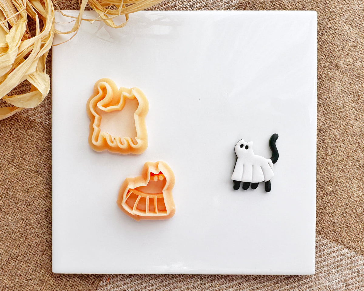 Ghost Cat Clay Cutter Set - Fall & Halloween 2024