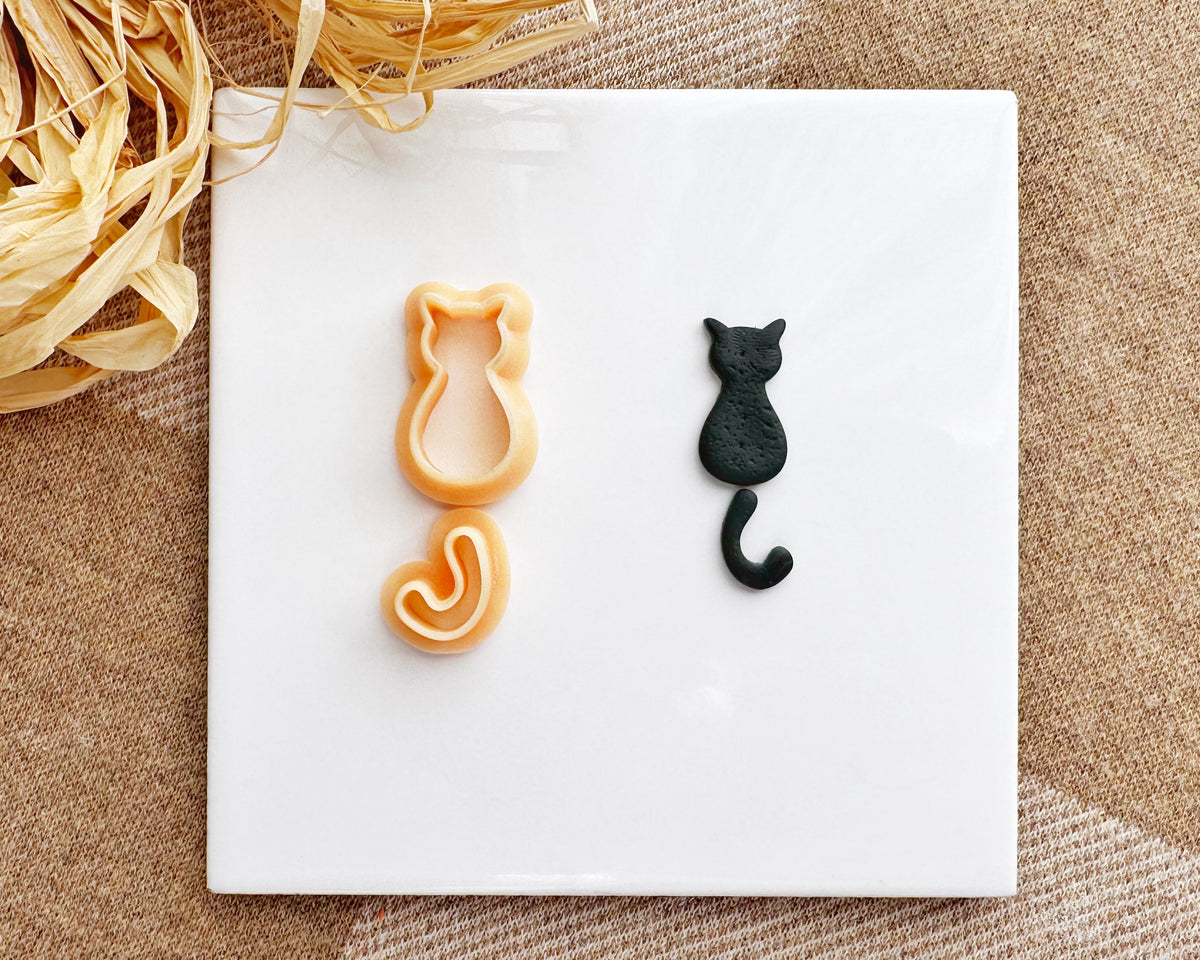 Cat with Tail Clay Cutter Set - Fall & Halloween 2024