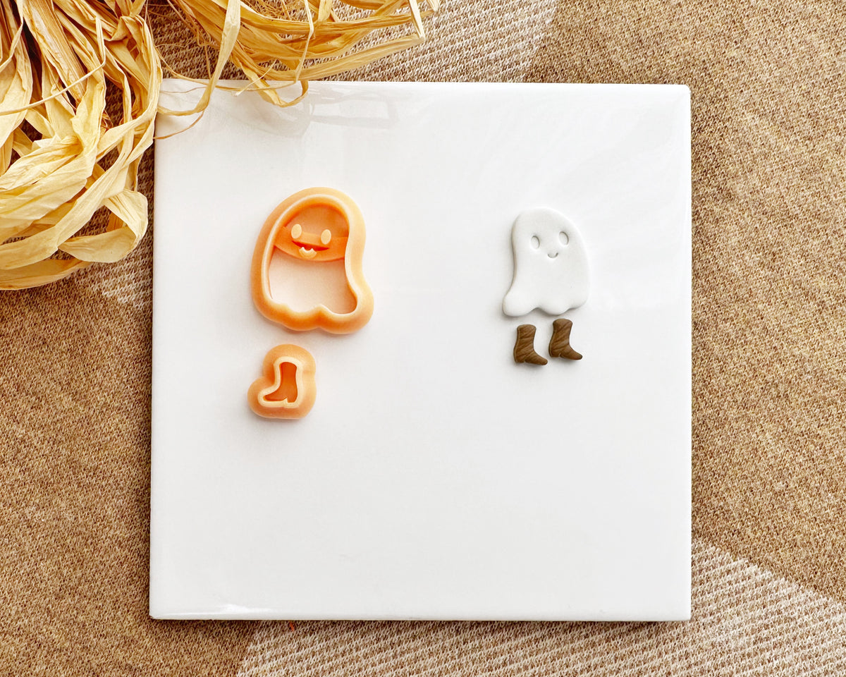 Ghost with Boots Clay Cutter - Fall & Halloween 2024