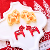 Dala Horse Clay Cutter Mirror Set – 1, 1.25, 1.5 Inch Christmas Polymer Clay Tools