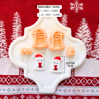 Christmas Ghost Clay Cutter Set – 4 Piece Mirror Cutters in 1 and 1.25 Inch