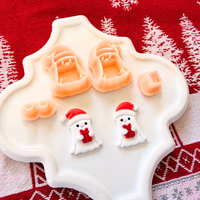 Christmas Ghost Clay Cutter Set – 4 Piece Mirror Cutters in 1 and 1.25 Inch