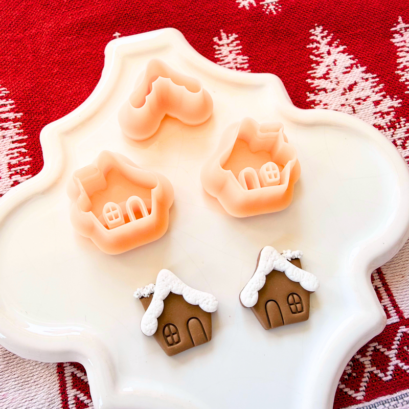 Gingerbread House Clay Cutter – 0.75, 1, 1.25 Inch Christmas Polymer Clay Tools