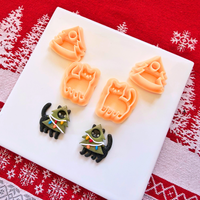 Christmas Cat Tree Clay Cutter Set – 4 Piece 1 and 1.25 Inch Polymer Clay Tools