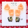 Christmas Cat Tree Clay Cutter Set – 4 Piece 1 and 1.25 Inch Polymer Clay Tools