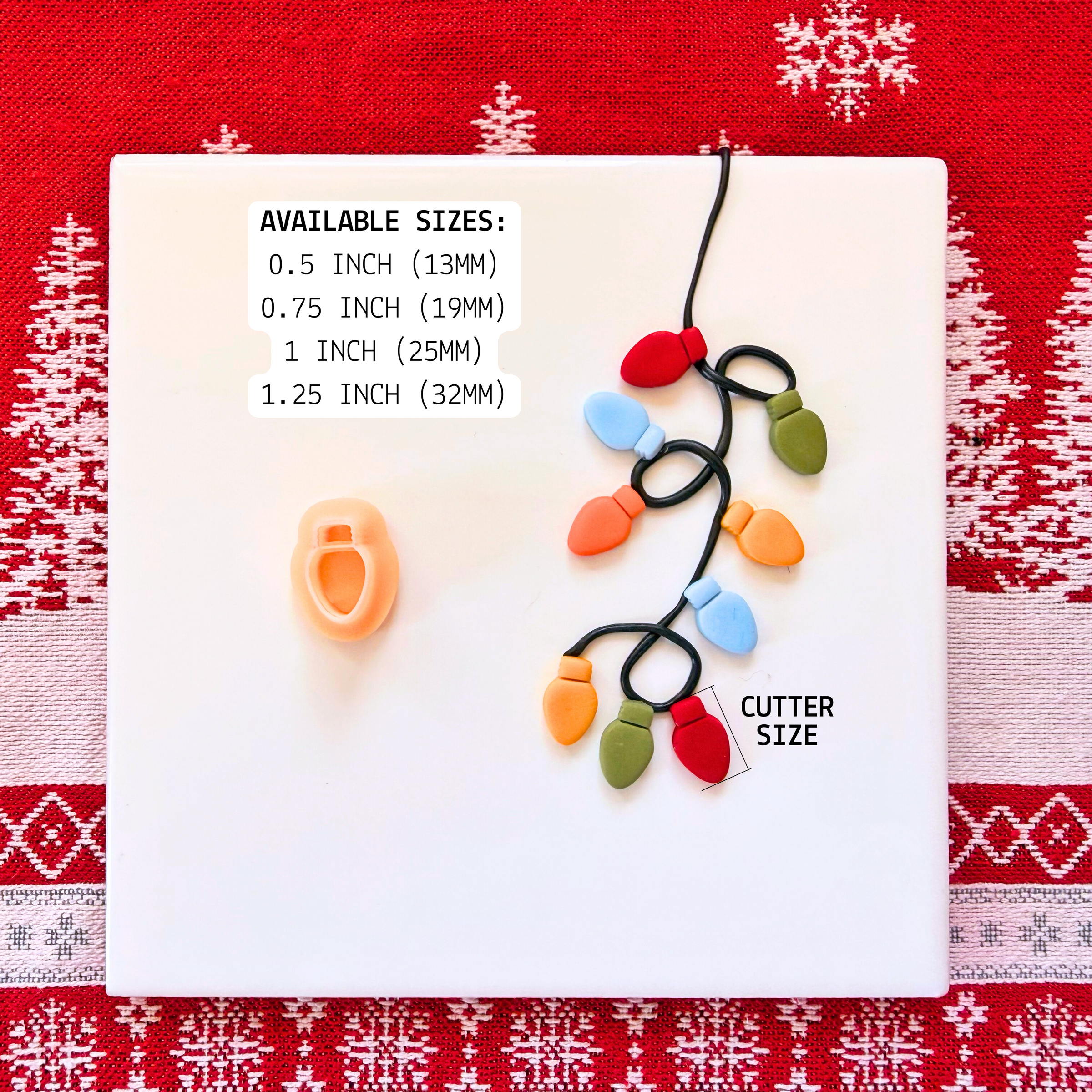 Christmas Light Clay Cutter – Mini Polymer Clay Tools for Earrings