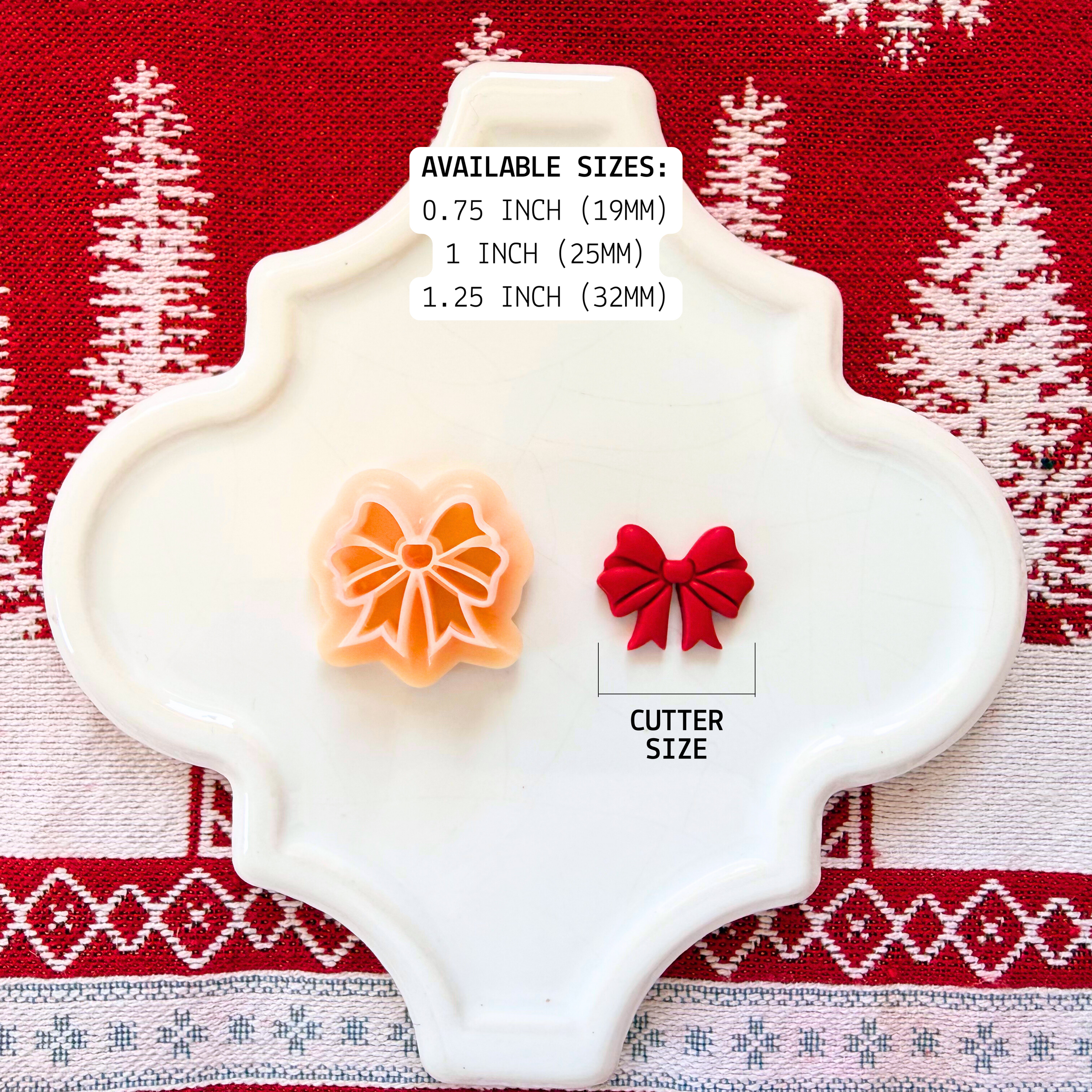 Bow Clay Cutter – Christmas Polymer Clay Tool for Earrings