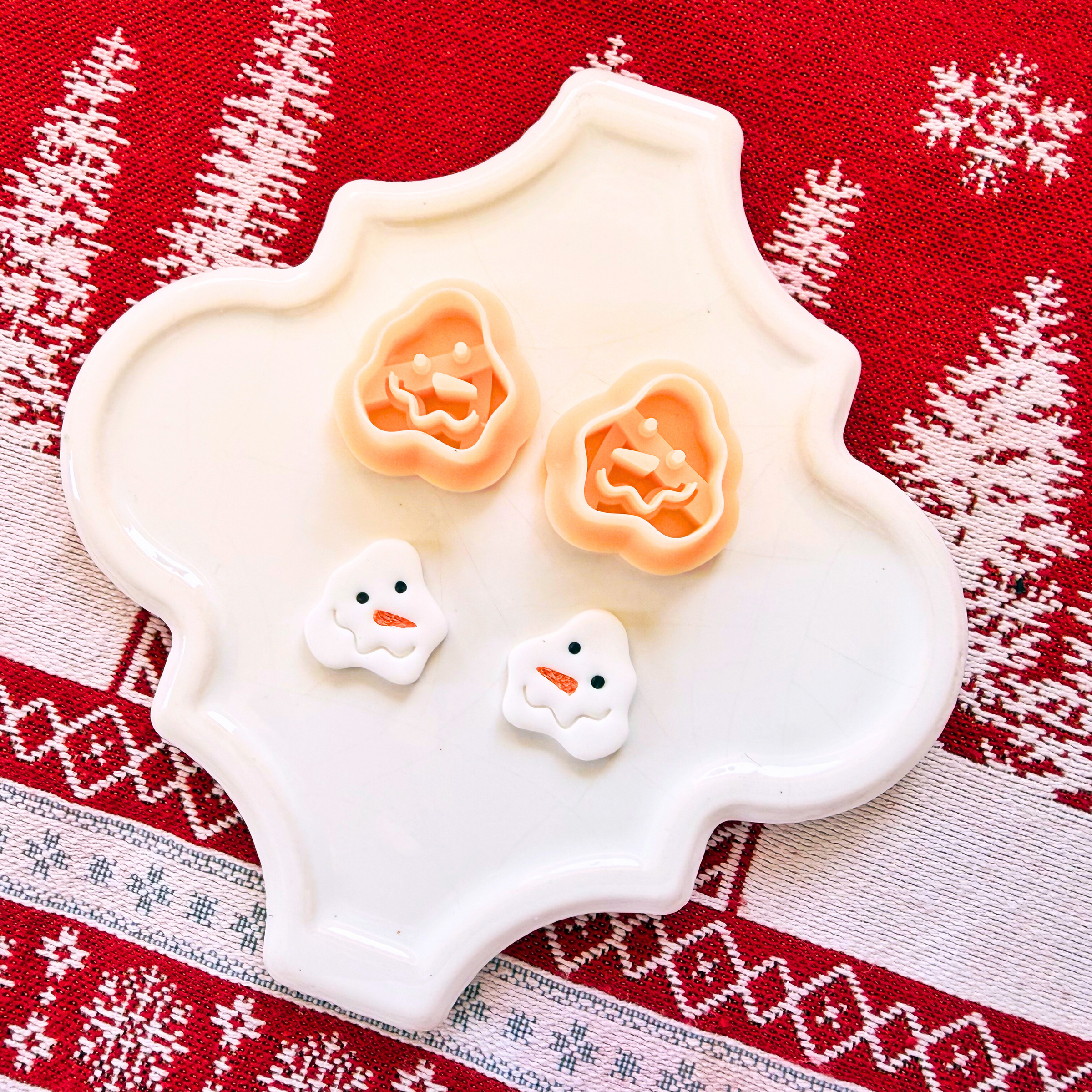 Melted Snowman Clay Cutter Mirror Set – 0.75, 1, 1.25 Inch Christmas Polymer Clay Tools